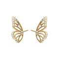 Silver 925 Studded Butterfly Wing Bling Earrings